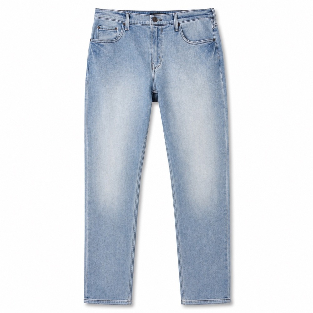 Paige Federal Slim Straight Jeans Size 33 Light Wash Blue Stretch Casual Modern